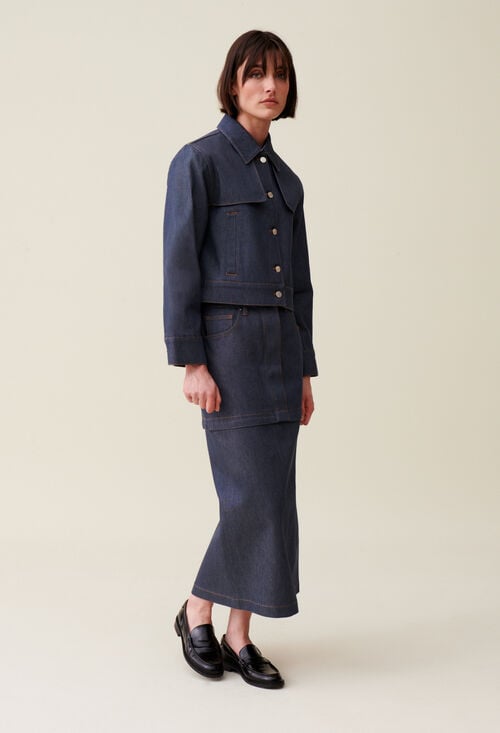 claudie Veste denim foncé large pour femme