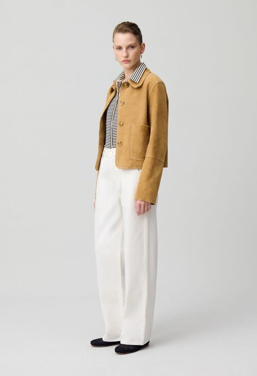 claudie Veste en cuir suède pour femme