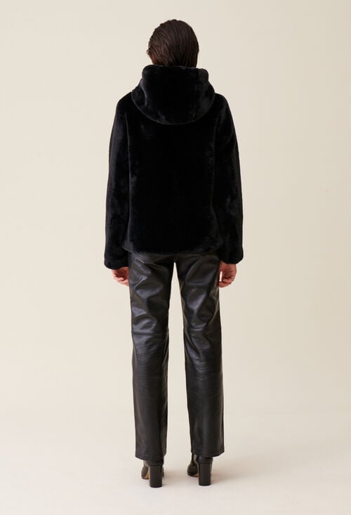Claudie Veste Fausse Fourrure à Capuche Pour Femme