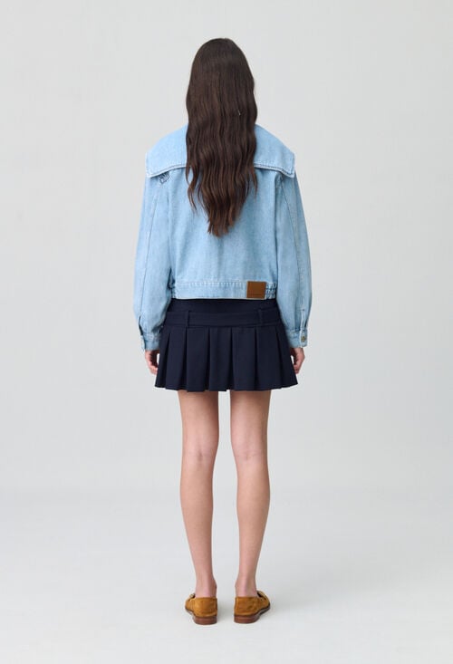 Claudie Veste Jean Denim Col Large Pour Femme