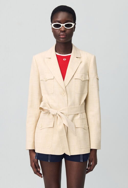 Claudie Veste Saharienne Ceinturée Pour Femme