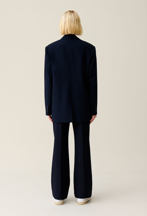 Claudie Veste Tailleur Oversize Marine Pour Femme