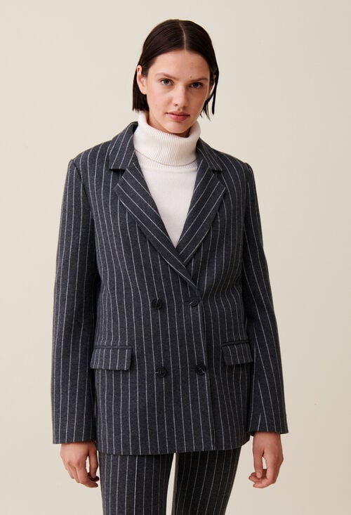 Claudie Veste Tailleur Rayée Oversized Pour Femme