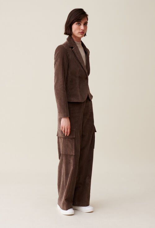 Claudie Veste Velours Cintrée Pour Femme