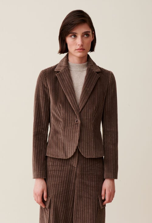 Claudie Veste Velours Cintrée Pour Femme