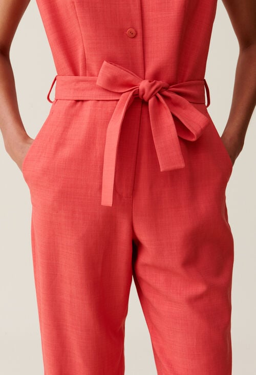 Claudie Combinaison Ceinturée Terracotta Pour Femme