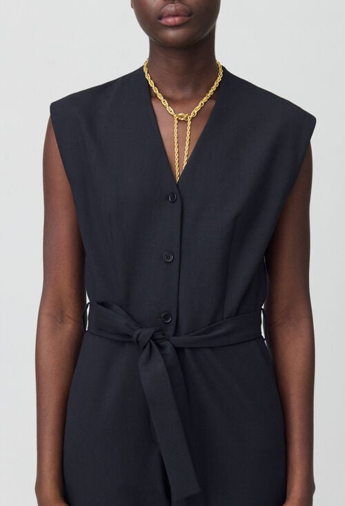 Claudie Combinaison Manches Courtes Noir Pour Femme