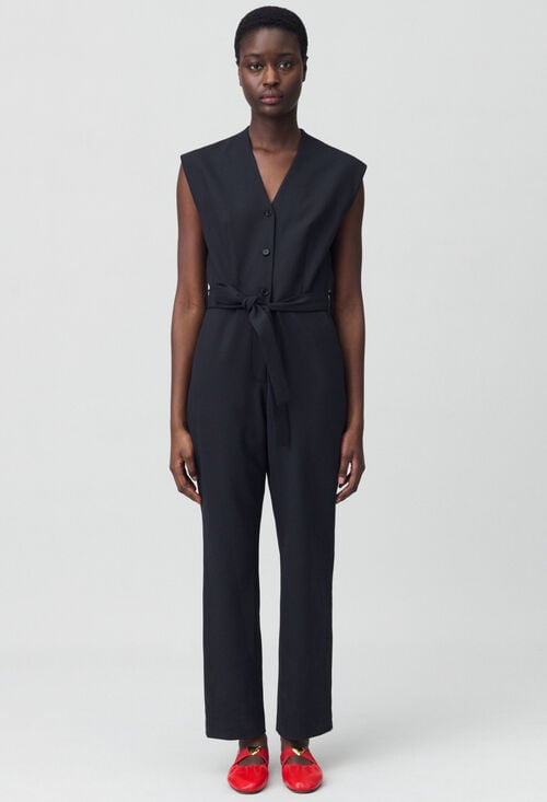 Claudie Combinaison Manches Courtes Noir Pour Femme