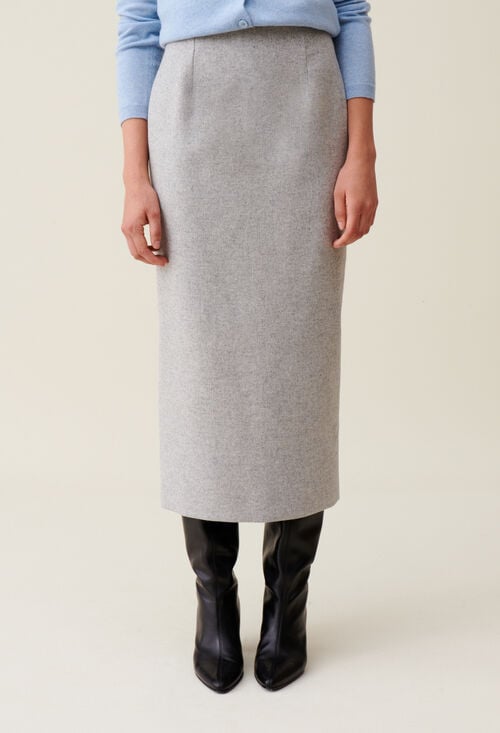 claudie Jupe crayon taille haute gris clair pour femme