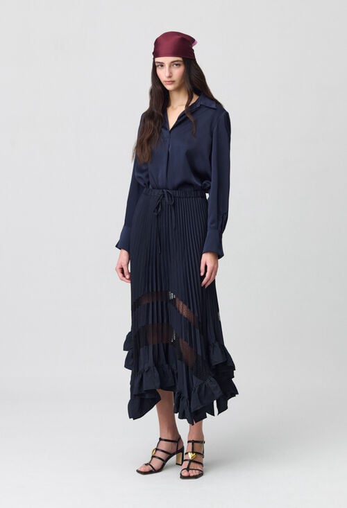 Claudie Jupe Midi Plissée Et Asymétrique Pour Femme