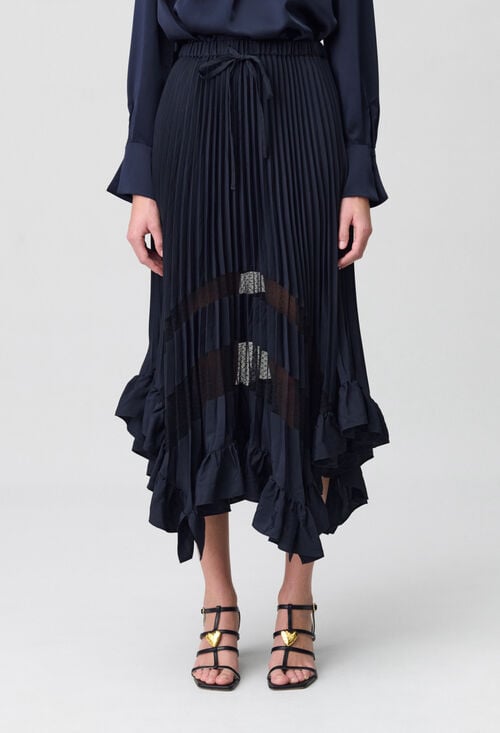 claudie Jupe midi plissée et asymétrique pour femme