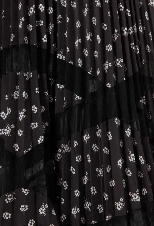 Claudie Jupe Plissée Asymétrique à Fleurs Pour Femme