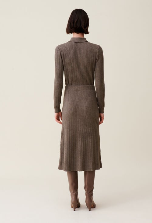 Claudie Jupe Plissée Boutonnée Mi-longue Pour Femme