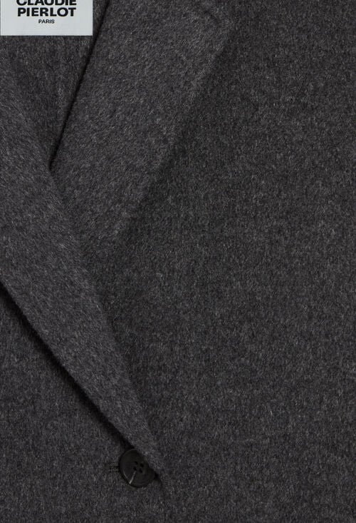 Claudie Manteau Laine Double Face Gris Chiné Pour Femme