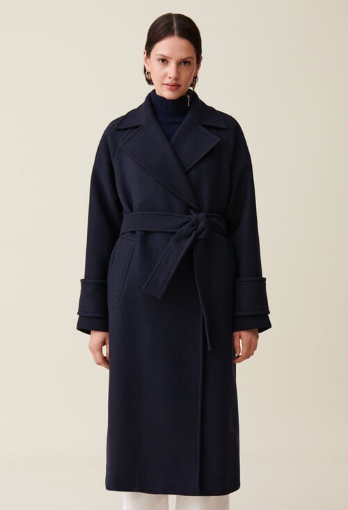 Claudie Manteau Laine Esprit Trench-coat Pour Femme