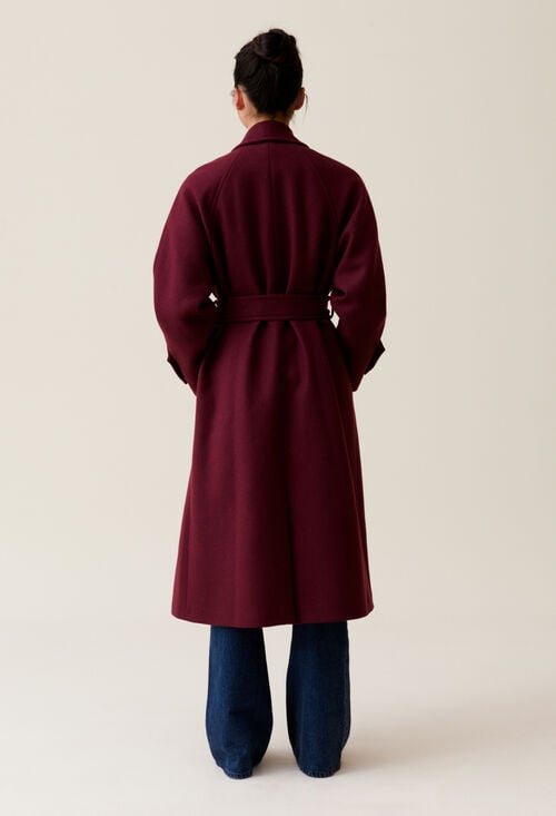 Claudie Manteau Long Esprit Trench Bordeaux Pour Femme