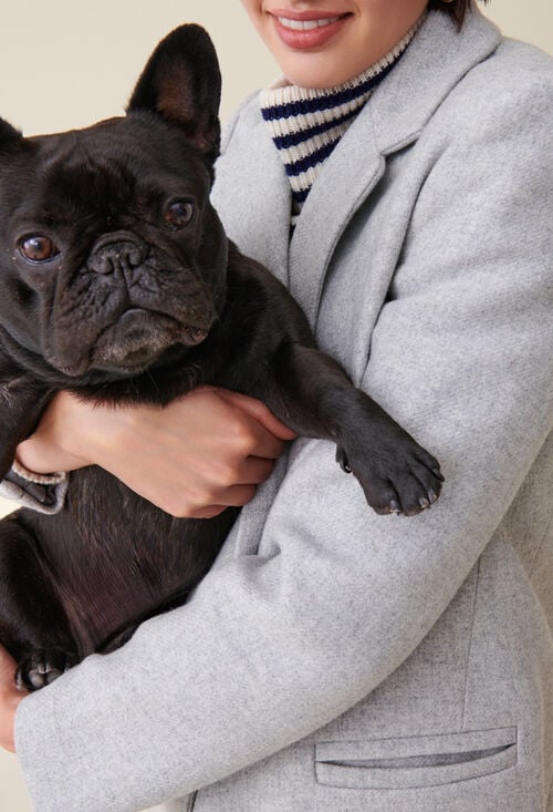 Claudie Manteau Mi-long Tailleur Gris Clair Pour Femme