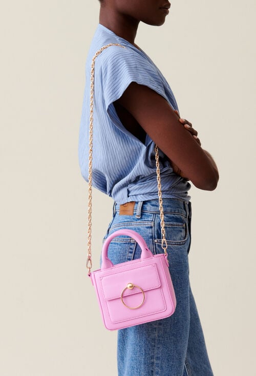 claudie Mini sac Anouck cuir lisse chaîne pour femme