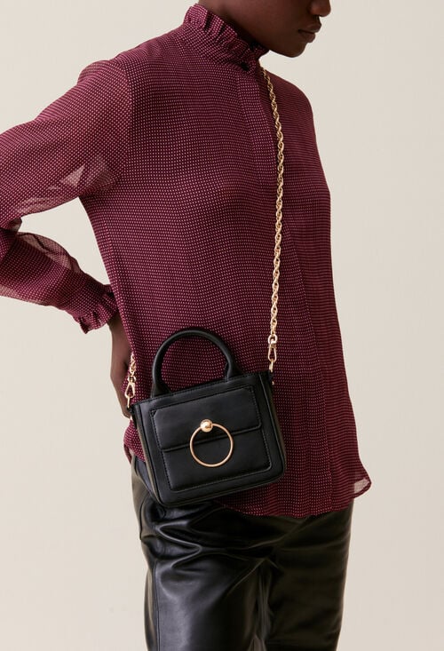 claudie Mini sac Anouck cuir lisse chaîne pour femme