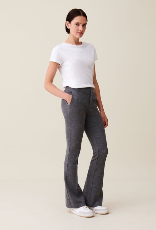 Claudie Pantalon Flare Près Du Corps Gris Pour Femme