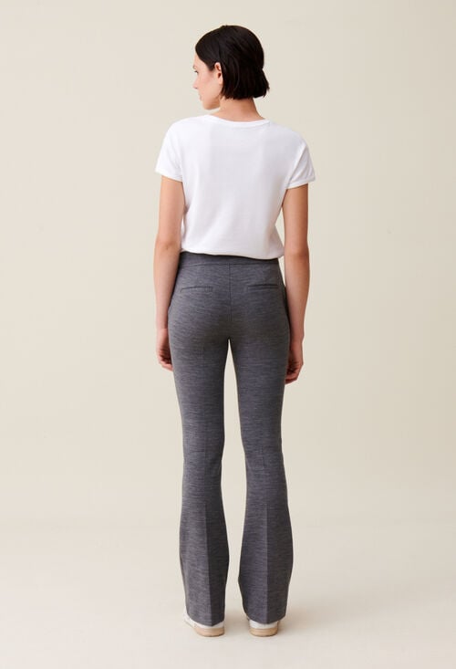 Claudie Pantalon Flare Près Du Corps Gris Pour Femme