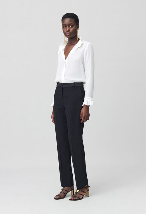Claudie Pantalon Tailleur Coupe Cigarette Pour Femme
