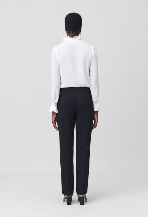Claudie Pantalon Tailleur Coupe Cigarette Pour Femme