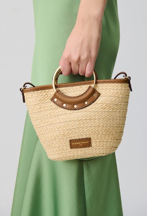 claudie Petit sac panier tressé et anneau pour femme