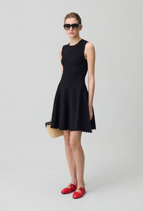 claudie Robe courte patineuse fine maille pour femme