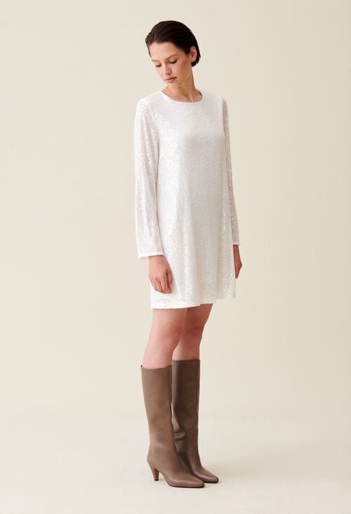 Claudie Robe Courte Rififi Sequins écrue Pour Femme