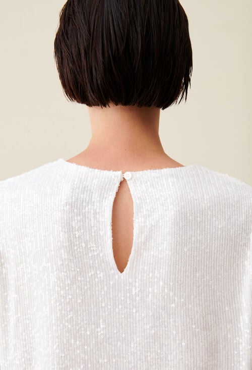 Claudie Robe Courte Rififi Sequins écrue Pour Femme