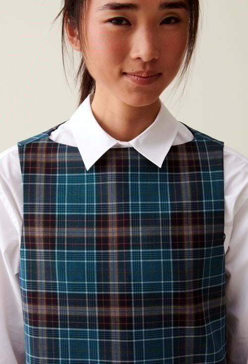 Claudie Robe Courte Sans Manches Carreaux Pour Femme