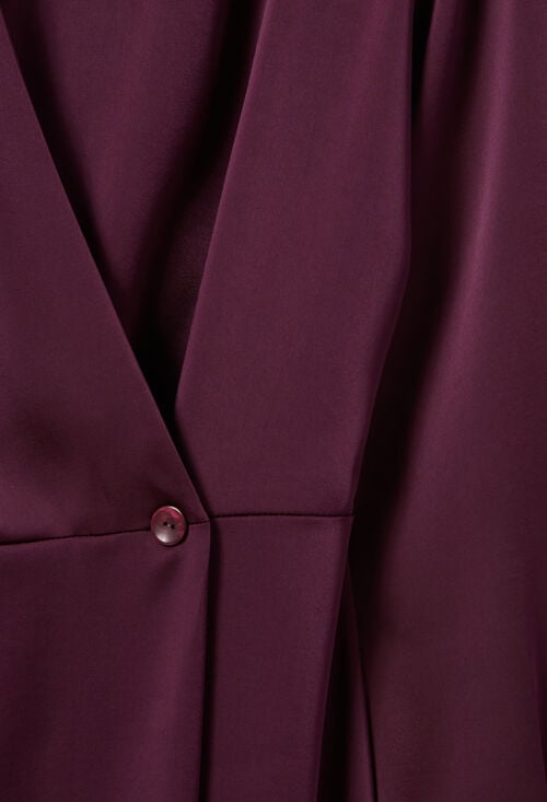 Claudie Robe Longue Fluide Croisée Bordeaux Pour Femme