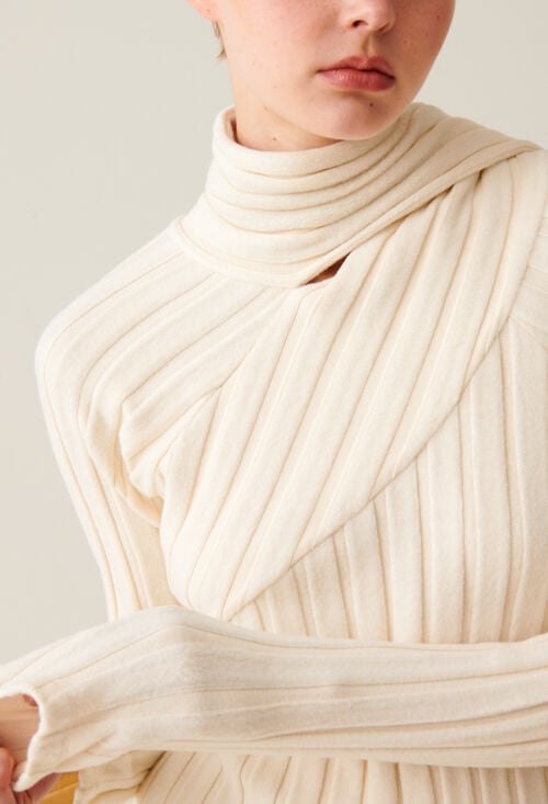 Claudie Robe Longue Maille écharpe à Nouer Pour Femme