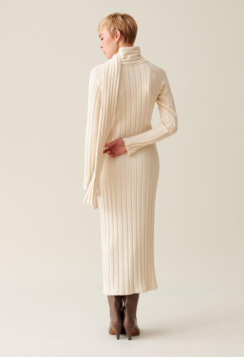 Claudie Robe Longue Maille écharpe à Nouer Pour Femme
