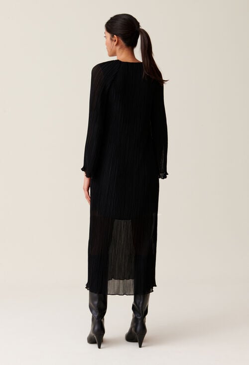 Claudie Robe Longue Plissée Transparente Pour Femme