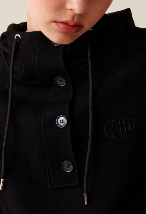 Claudie Sweatshirt Capuche Oversize Noir Pour Femme