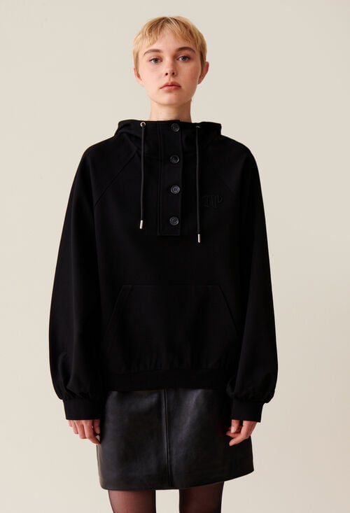 Claudie Sweatshirt Capuche Oversize Noir Pour Femme