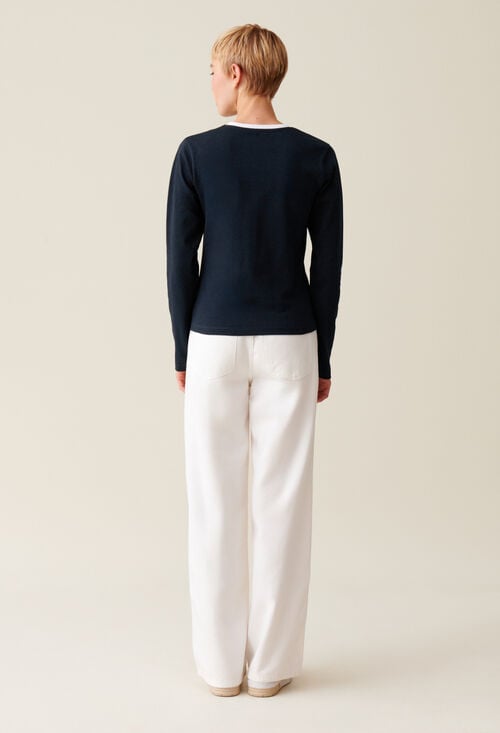 Claudie T-shirt Coton Manches Longues Noir Pour Femme