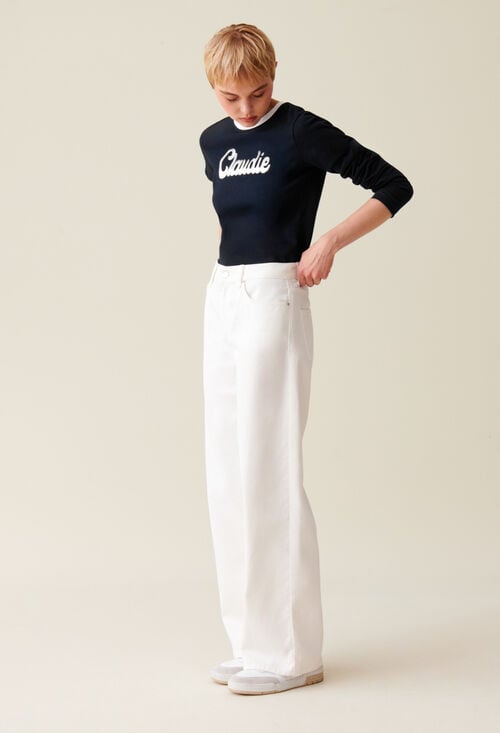 claudie T-shirt coton manches longues noir pour femme