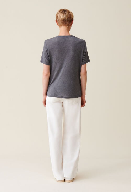 Claudie T-shirt Manches Courtes Brodé CP Pour Femme