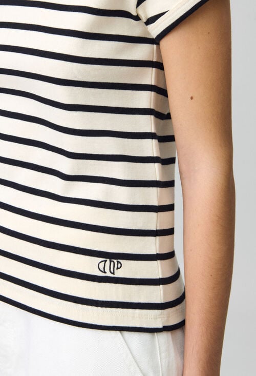 Claudie T-shirt Manches Courtes Marinière Pour Femme