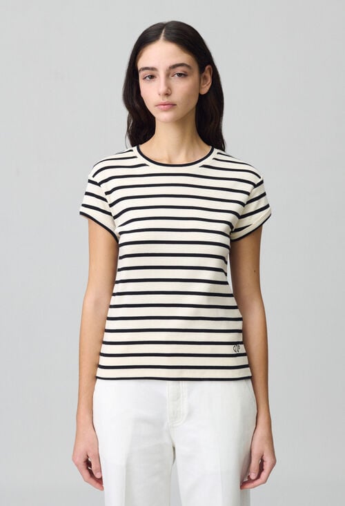 Claudie T-shirt Manches Courtes Marinière Pour Femme