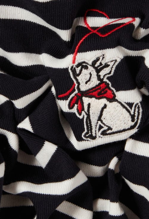 Claudie T-shirt Marinière Broderie Jean Toto Pour Femme