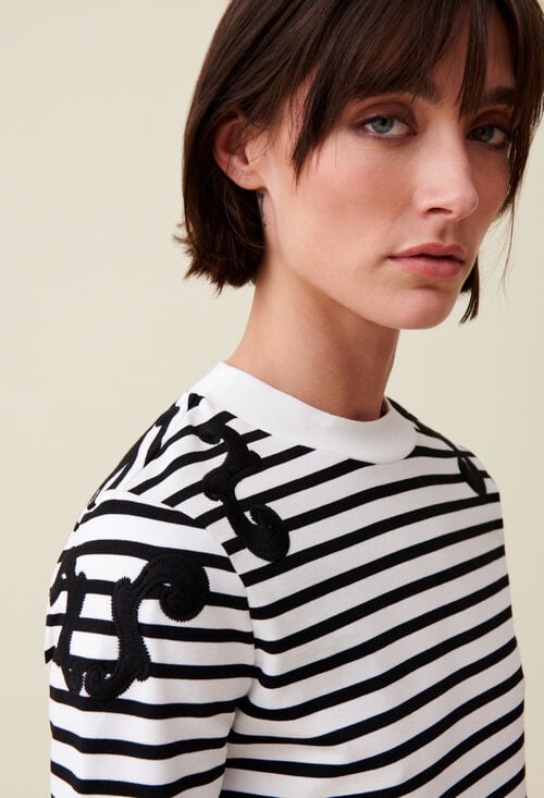 claudie T-shirt marinière manches longues pour femme