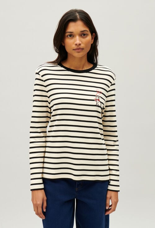 Claudie Tee-shirt Marinière Jean Toto Bicolore Pour Femme