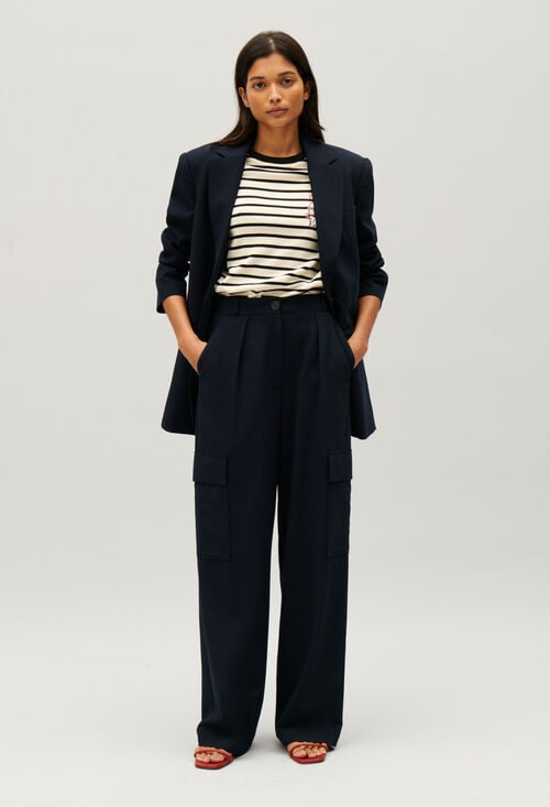 Claudie Tee-shirt Marinière Rayée Bicolore Pour Femme