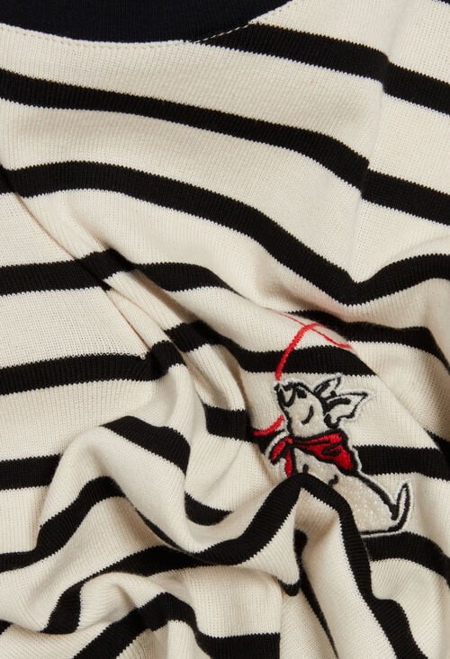 Claudie Tee-shirt Marinière Rayée Bicolore Pour Femme