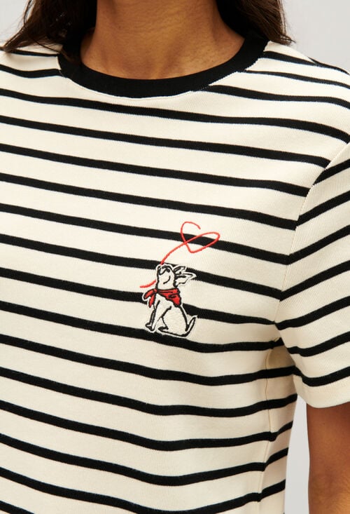 claudie Tee-shirt marinière rayée bicolore pour femme