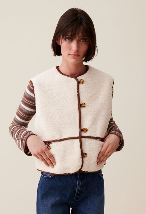 Claudie Veste Fausse Fourrure Sans Manches Pour Femme